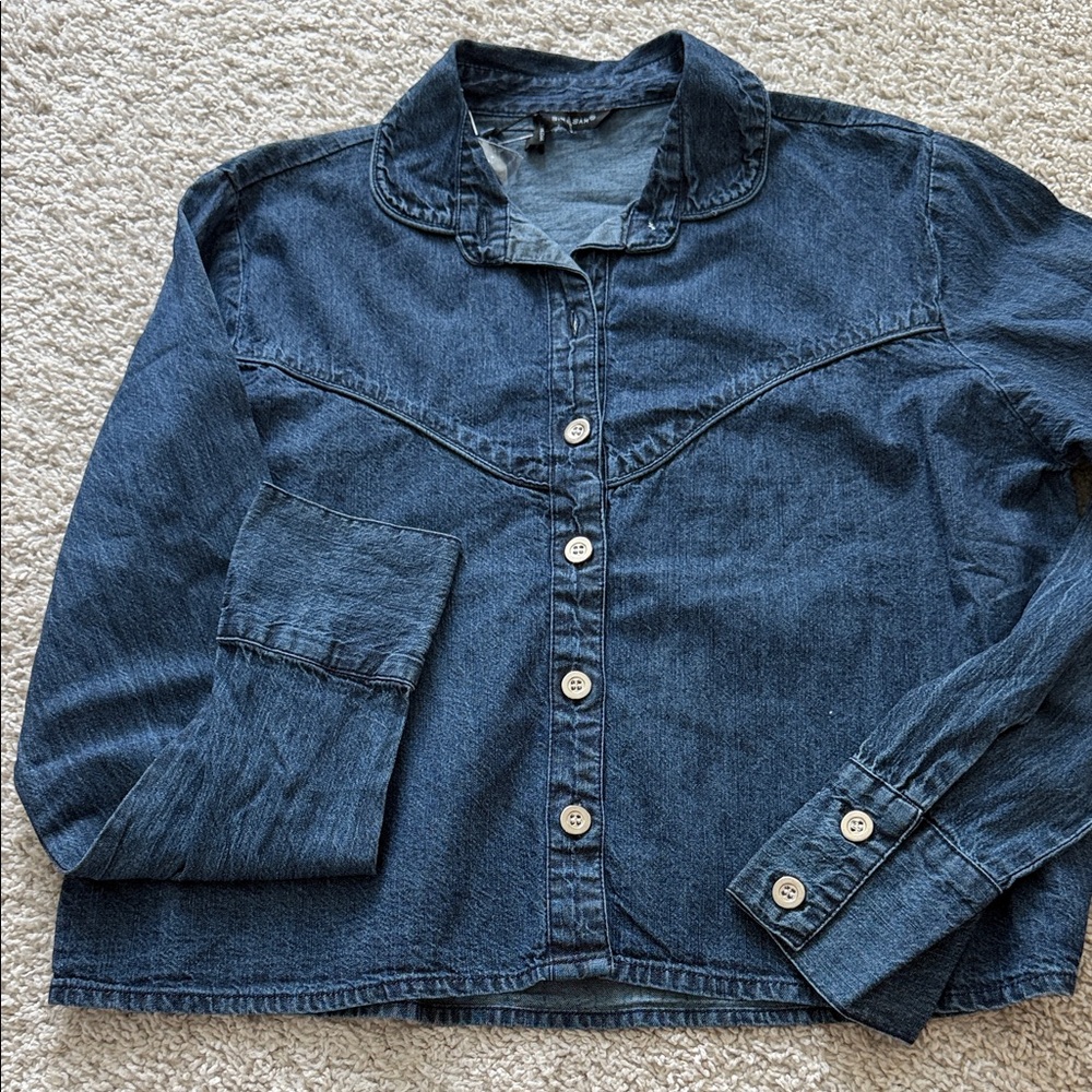 Dark Blue Denim Button-Up Jacket